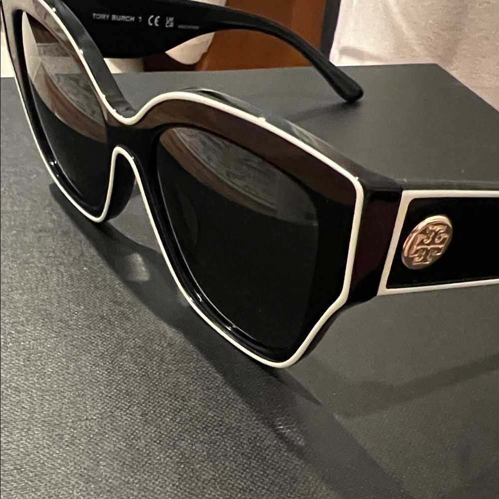Tory Burch Black and White Sunglasses